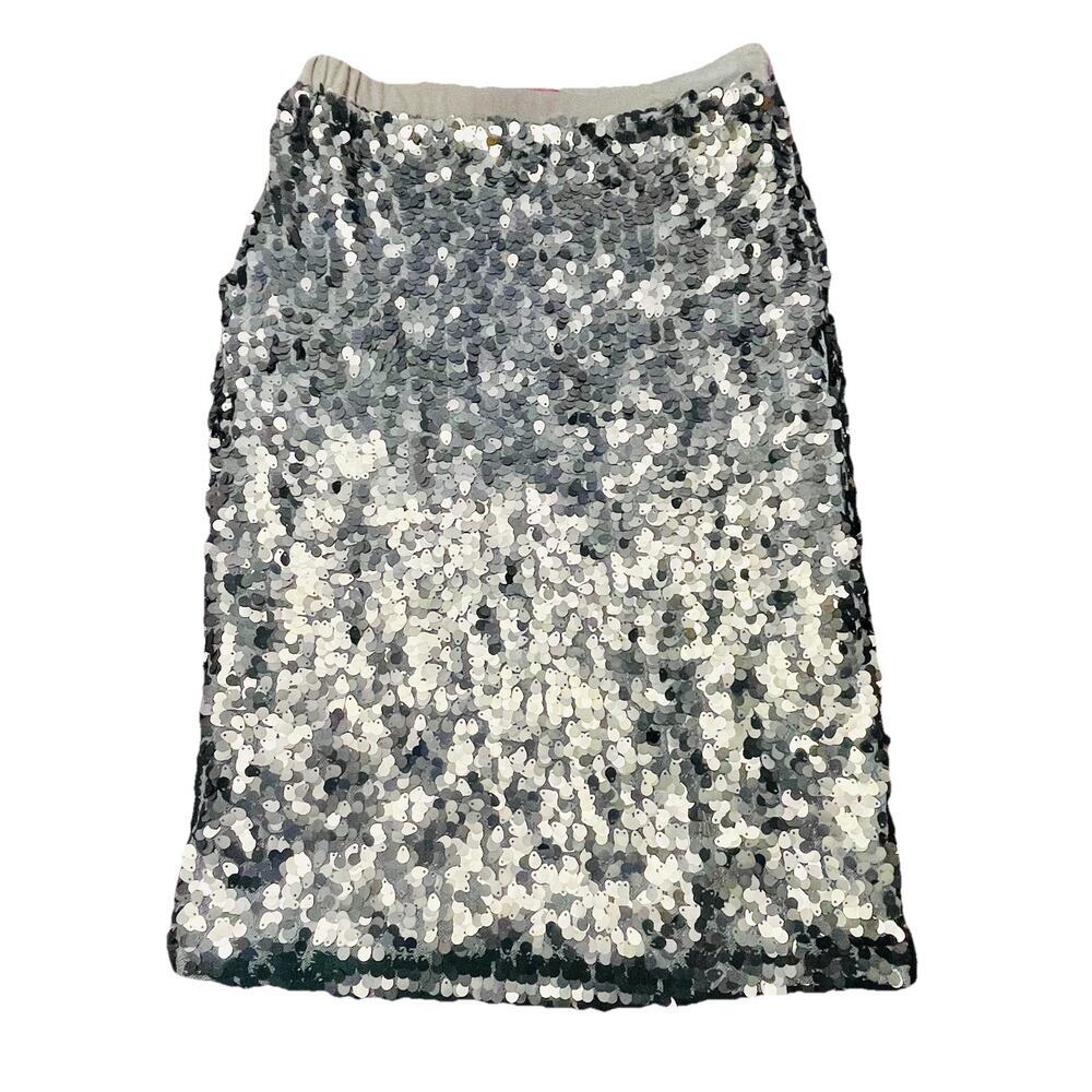 Y2K New York & Company Gold Paillette Sequin Pencil Skirt Women’s Size XS